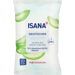 ISANA Sensitive Deodorant Wipes 10 Pack