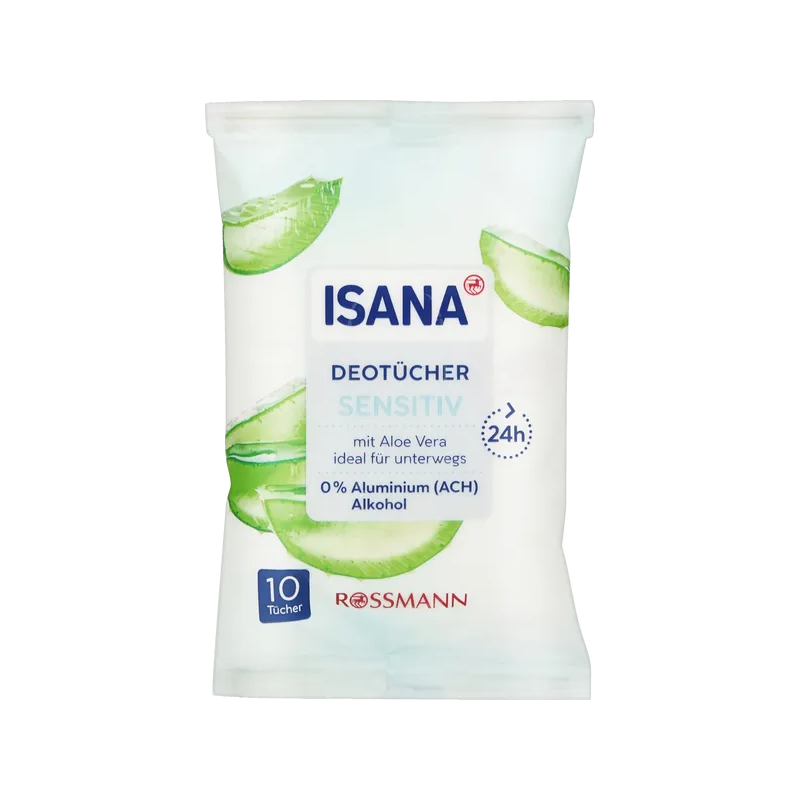 ISANA Sensitive Deodorant Wipes 10 Pack